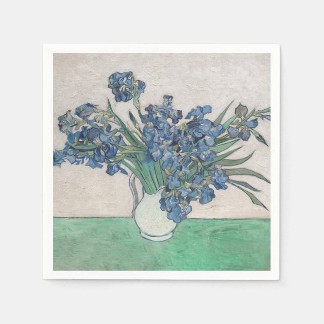 Van Gogh Iris Vas Målning Impressionism Pappersservett (Framsidan)