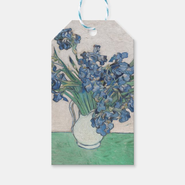 Van Gogh Iris Vas Målning Impressionism Presentetikett (Framsidan)