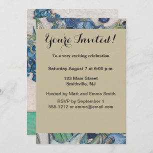 Van Gogh Iris Vas Painting Impressionism Inbjudningar