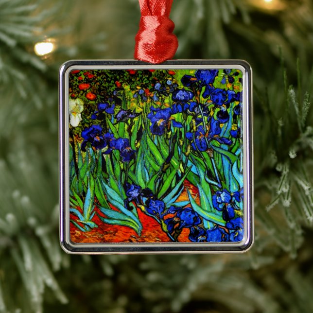Van Gogh - Irisar, berömd målning, Julgransprydnad Metall (Träd)