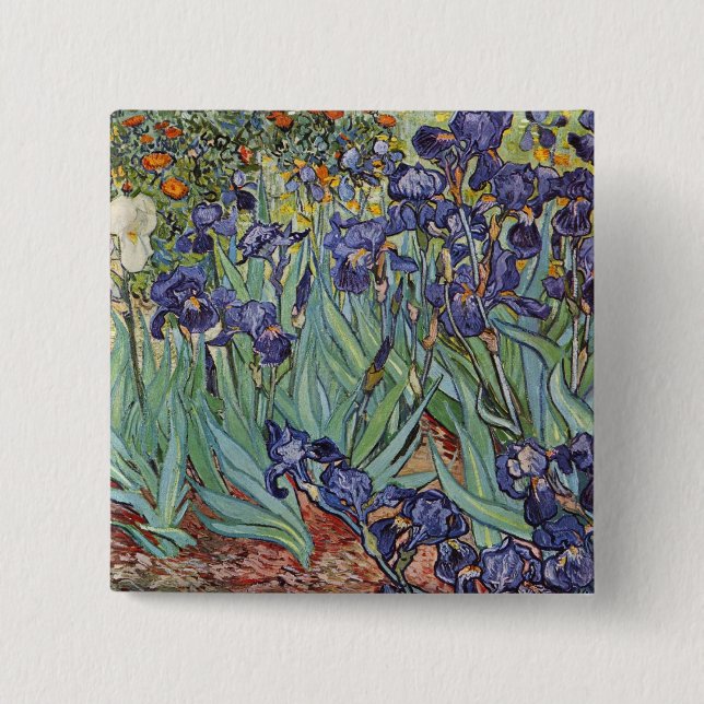 Van Gogh Irisar Impressionistisk målning Knapp (Framsida)