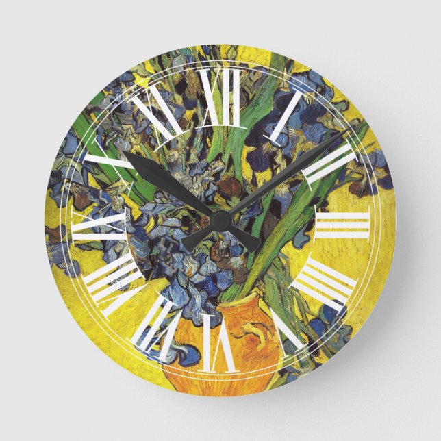 Van Gogh Irisar Rund Klocka (Framsida)