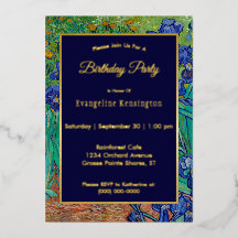 Van Gogh Irises Blommigt Painting Birthday Guld