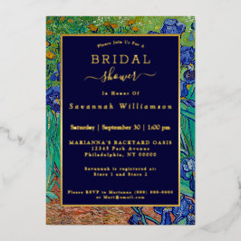 Van Gogh Irises Blommigt Painting Möhippa Guld