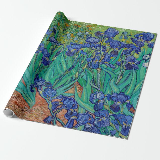 Van Gogh Irises Blommigt Painting Presentpapper (Utrullad)