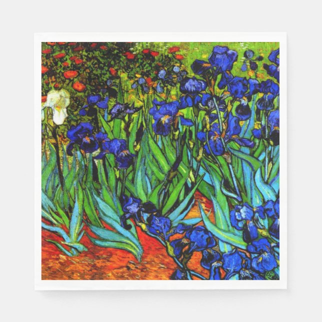 Van Gogh - Irises, blommigt Pappersservett (Framsidan)