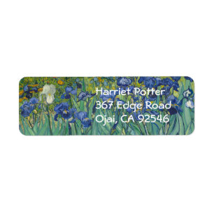 Van Gogh Irises (F608) Fine Art Returadress Etikett