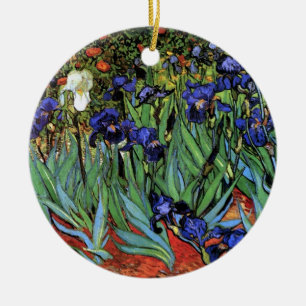 Van Gogh Irises (F608) Vintage Fine Art Julgransprydnad Keramik
