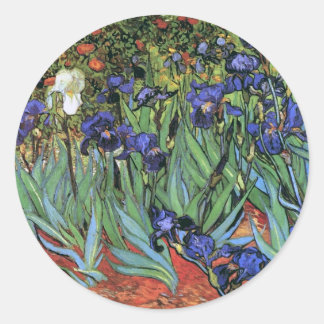 Van Gogh Irises (F608) Vintage Fine Art Runt Klistermärke