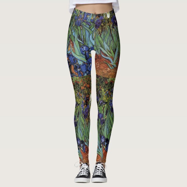 Van Gogh Irises Fine Art Leggings Byxor (Framsida)
