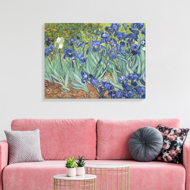 Van Gogh Irises Fine Art Painting  Canvastryck (Insitu (Vardagsrum))