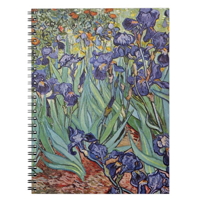 Van Gogh Irises Impressionist Painting Anteckningsbok Med Spiral (Framsidan)