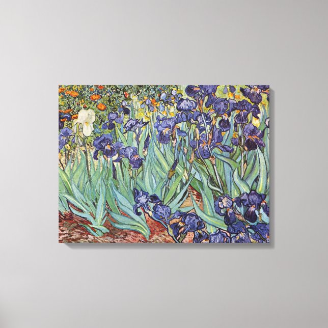 Van Gogh Irises Impressionist Painting Canvastryck (Framsida)