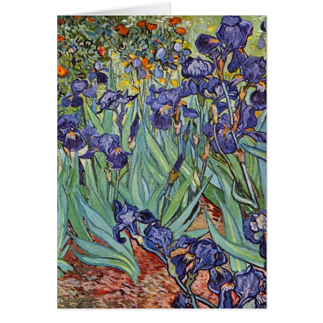 Van Gogh Irises Impressionist Painting Hälsningskort (Framsidan)