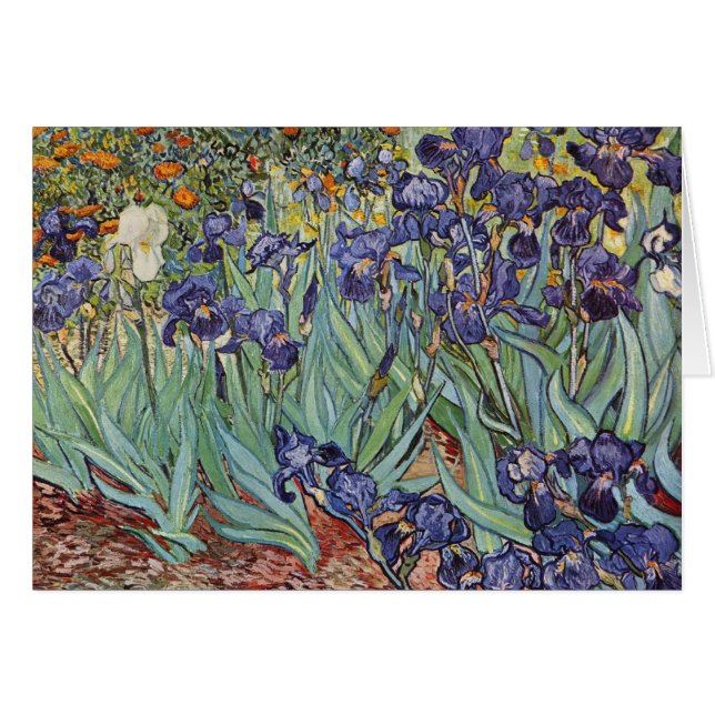 Van Gogh Irises Impressionist Painting Hälsningskort (Framsidan Horizontal)