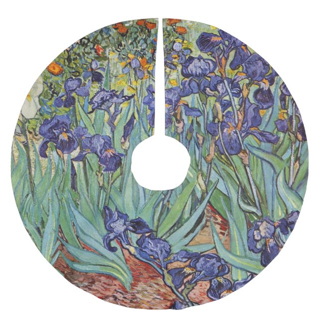 Van Gogh Irises Impressionist Painting Julgransmatta Borstad Polyester (Framsidan)