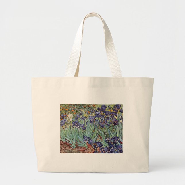 Van Gogh Irises Impressionist Painting Jumbo Tygkasse (Framsidan)