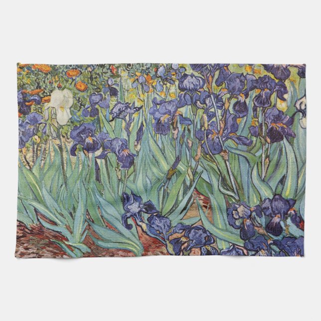 Van Gogh Irises Impressionist Painting Kökshandduk (Horisontell)