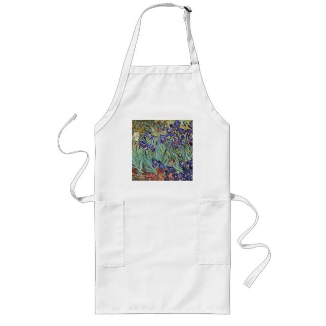 Van Gogh Irises Impressionist Painting Långt Förkläde (Framsidan)