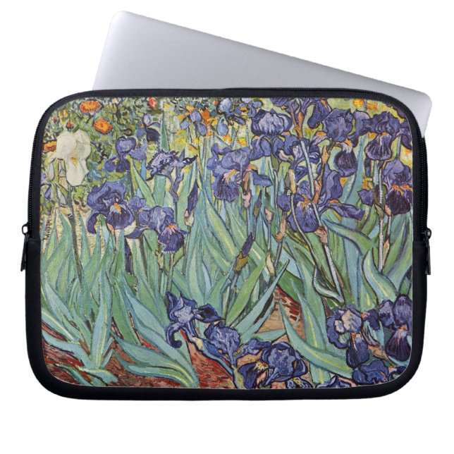 Van Gogh Irises Impressionist Painting Laptop Sleeve (Framsidan)