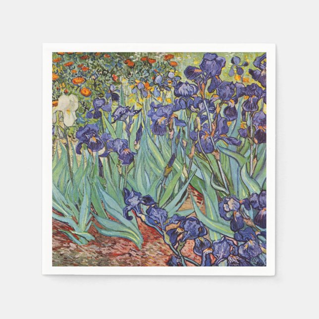 Van Gogh Irises Impressionist Painting Pappersservett (Framsidan)