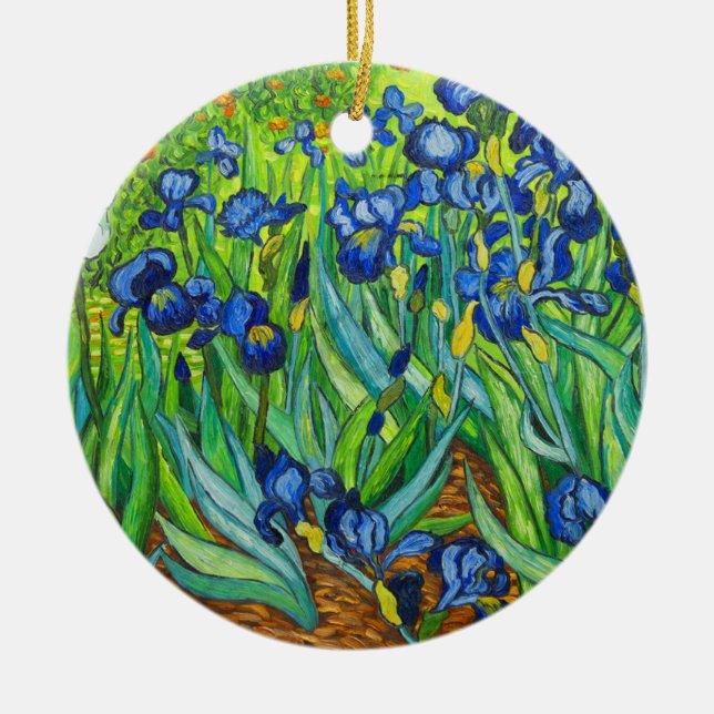 Van Gogh Irises Julgransprydnad Keramik (Framsidan)