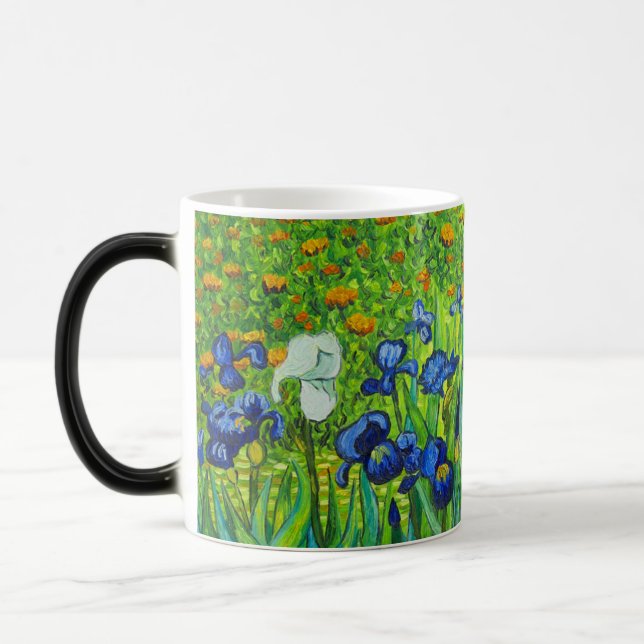 Van Gogh Irises Magisk Mugg (Vänster)