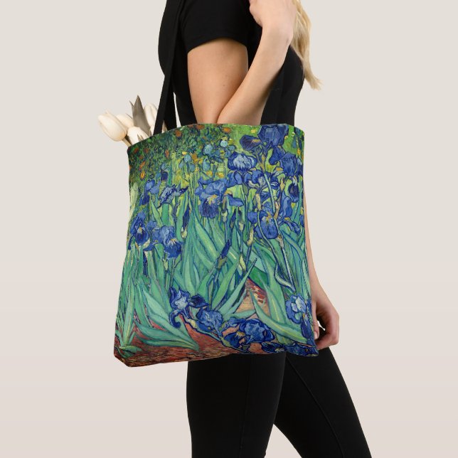 Van Gogh Irises Tote Bag Tygkasse (Närbild)
