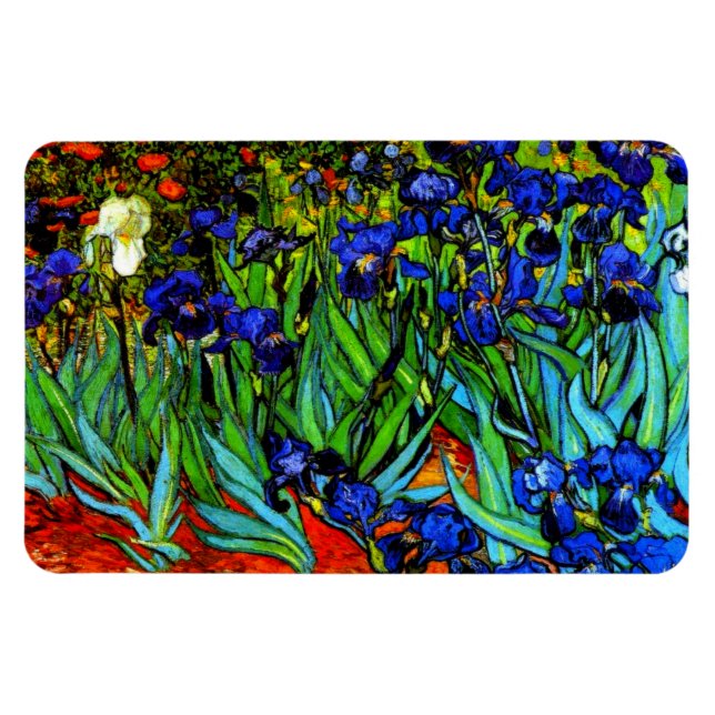 Van Gogh - Irises, vackra Indigo Blue bra art Magnet (Horisontell)