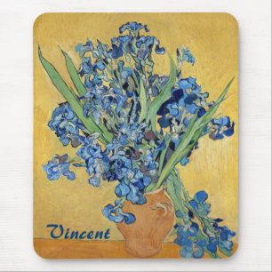 Van Gogh Irises Vas Blue Blommigt Bouquet Fine Art Musmatta