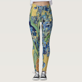 Van Gogh Irises Vas Blue Blommigt Bouquet Painting Leggings