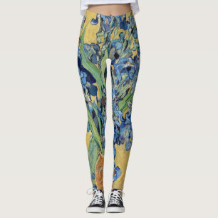 Van Gogh Irises Vas Blue Blommigt Bouquet Painting Leggings