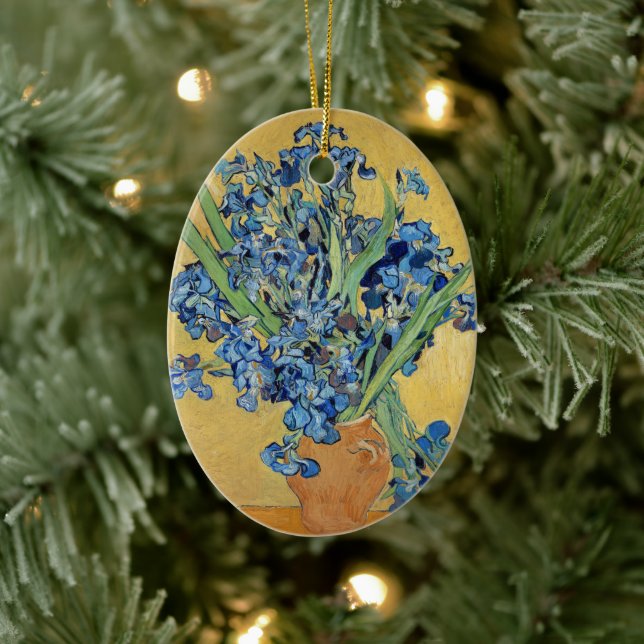 Van Gogh Irises Vas Flowers Fortfarande Nederländs Julgransprydnad Keramik (Träd)