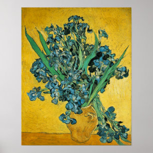 Van Gogh Irises Vas Gult Blommigt Painting Poster