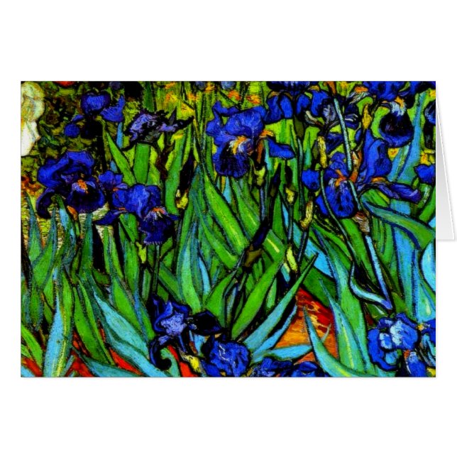 Van Gogh - Irises, Vincent Van Gogh-målning Hälsningskort (Framsidan Horizontal)