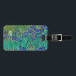 Van Gogh Irises. Vintage av blå blommigt Bagagebricka<br><div class="desc">Van Gogh "Irises"-märkre. Blått blommigt,  konstverk.</div>