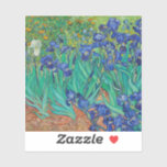Van Gogh Irises. Vintage av blå blommigt Klistermärken<br><div class="desc">Van Gogh "Irises"-klistermärke. Blått blommigt,  konstverk.</div>