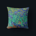 Van Gogh Irises. Vintage av blå blommigt Kudde<br><div class="desc">Van Gogh "Irises" dekorativ kudde. Blått blommigt,  konstverk.</div>
