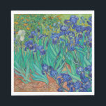 Van Gogh Irises. Vintage av blå blommigt Pappersservett<br><div class="desc">Van Gogh "Irises" napkin. Blått blommigt,  konstverk.</div>