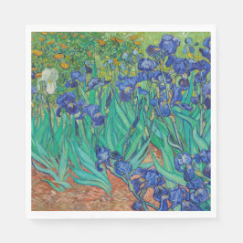 Van Gogh Irises. Vintage av blå blommigt Pappersservett