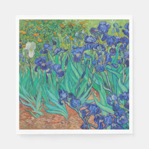 Van Gogh Irises. Vintage av blå blommigt Pappersservett