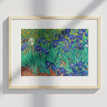 Van Gogh Irises. Vintage av blå blommigt Poster<br><div class="desc">Van Gogh "Irises" poster. Blått blommigt,  konstverk.</div>