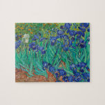 Van Gogh Irises. Vintage av blå blommigt Pussel<br><div class="desc">Van Gogh "Irises"-pussel. Blått blommigt,  konstverk.</div>