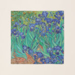 Van Gogh Irises. Vintage av blå blommigt Sjal<br><div class="desc">Van Gogh "Irises" scarf. Blått blommigt,  konstverk.</div>