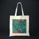 Van Gogh Irises. Vintage av blå blommigt Tygkasse<br><div class="desc">Van Gogh "Irises" till väskan. Blått blommigt,  konstverk.</div>