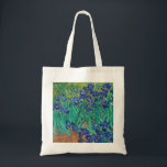 Van Gogh Irises. Vintage av blå blommigt Tygkasse<br><div class="desc">Van Gogh "Irises" till väskan. Blått blommigt,  konstverk.</div>