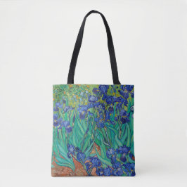 Van Gogh Irises. Vintage av blå blommigt Tygkasse