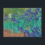 Van Gogh Irises. Vintage av blå blommigt Vykort<br><div class="desc">Van Gogh "Irises" vykort. Blått blommigt,  konstverk.</div>