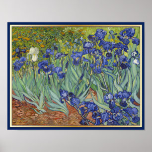Van Gogh Irises Vintage Fine Art Blommigt Poster