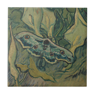 Van Gogh Jättepåfågelspinnare Vintage NaturkonstVa Kakelplatta